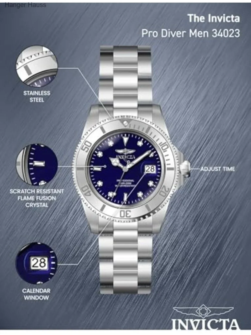 Men's Pro Diver Stainless Steel Watch 40mm Japanese Quartz 200m Water Resistant